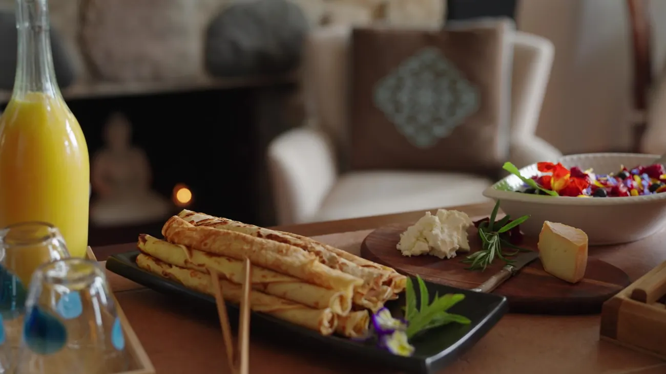 Le déjeuner servi à l'auberge